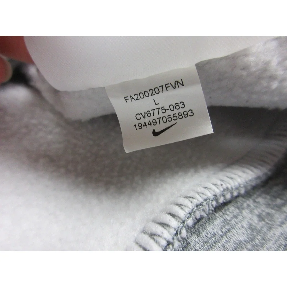 Nike Dri-FIT Hoodie Mens Large Gray Fleece Pullover Sweatshirt Logo‎ CV6775-063